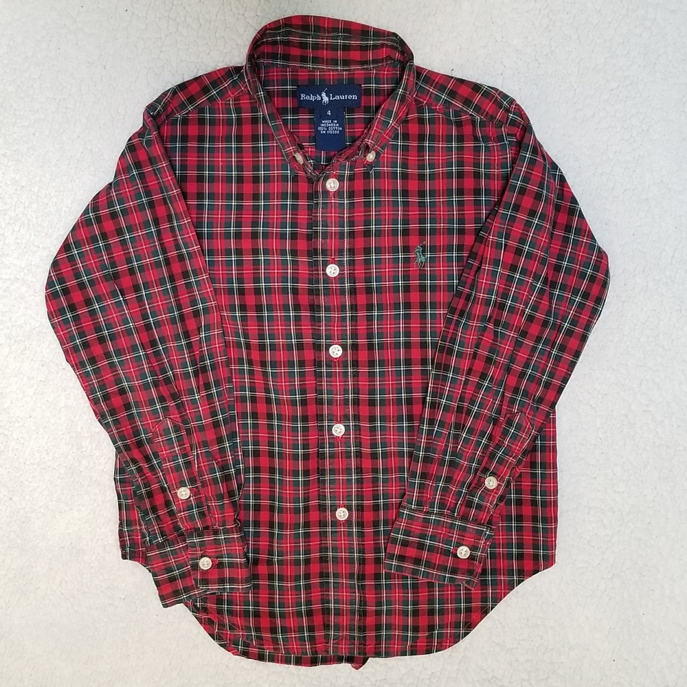 Ralph Lauren plaid boys shirt size 4